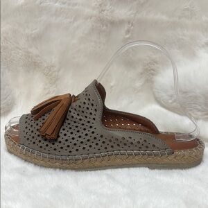 Bueno Brown Espadrilles with Leather Accents